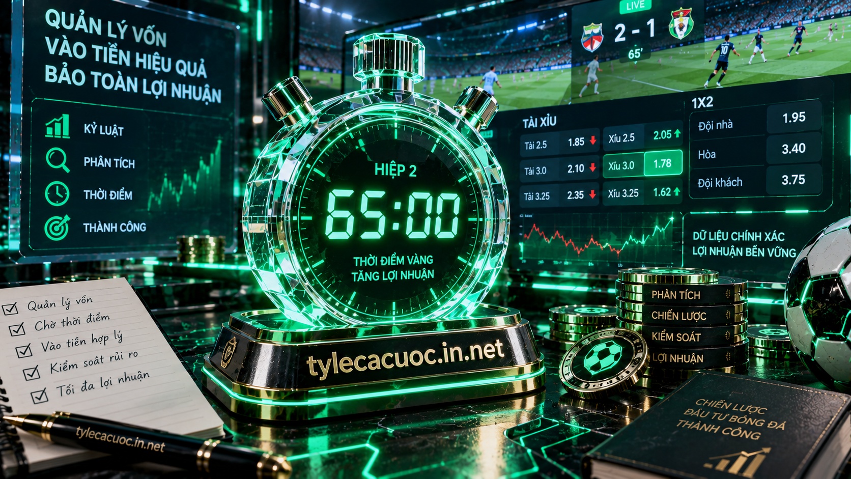 Cận cảnh đồng hồ pha lê kiểm soát thời gian vào cược nhồi tài an toàn