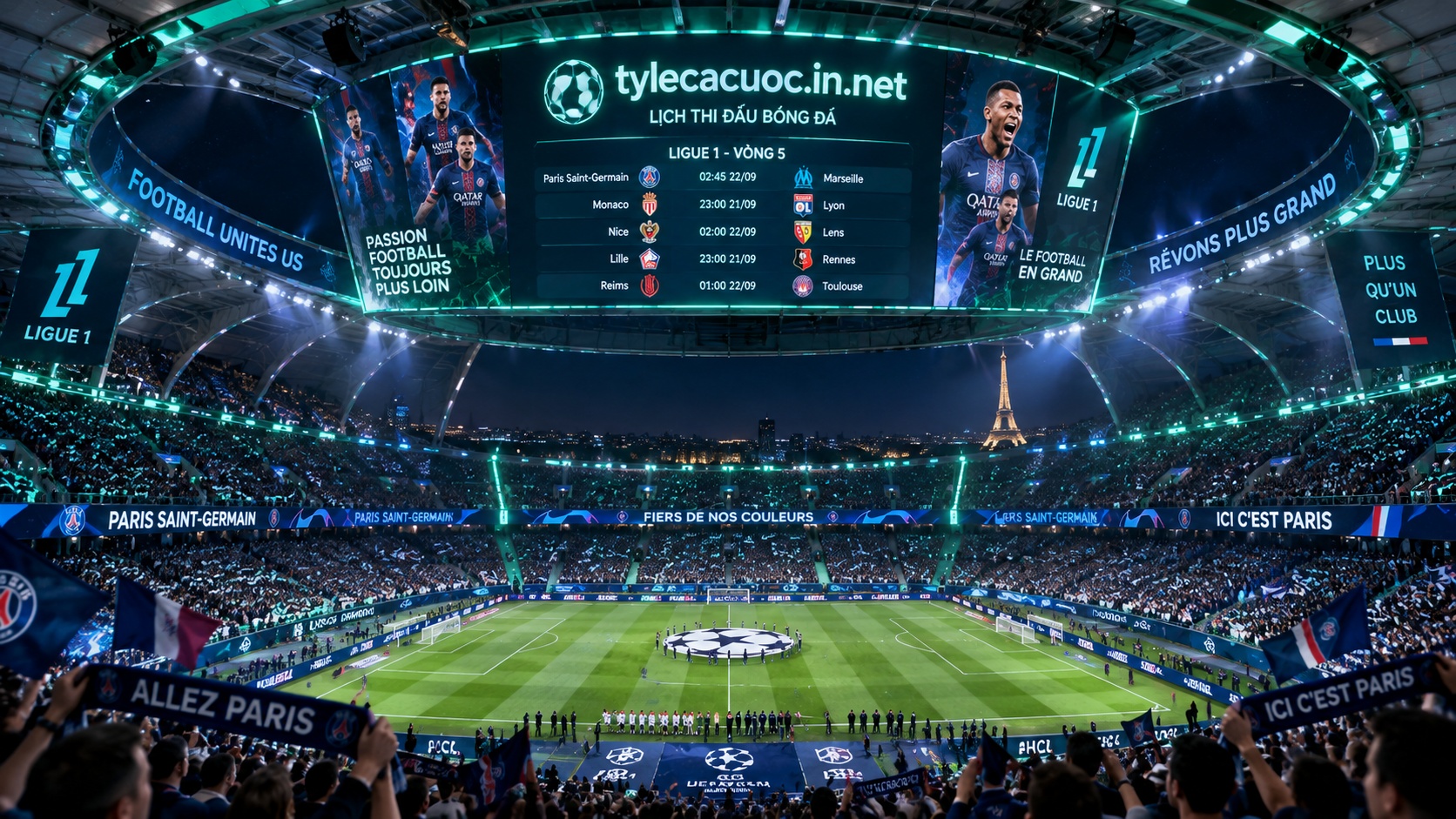 Toàn cảnh sân vận động hiện đại cập nhật tin tức bóng đá Ligue 1