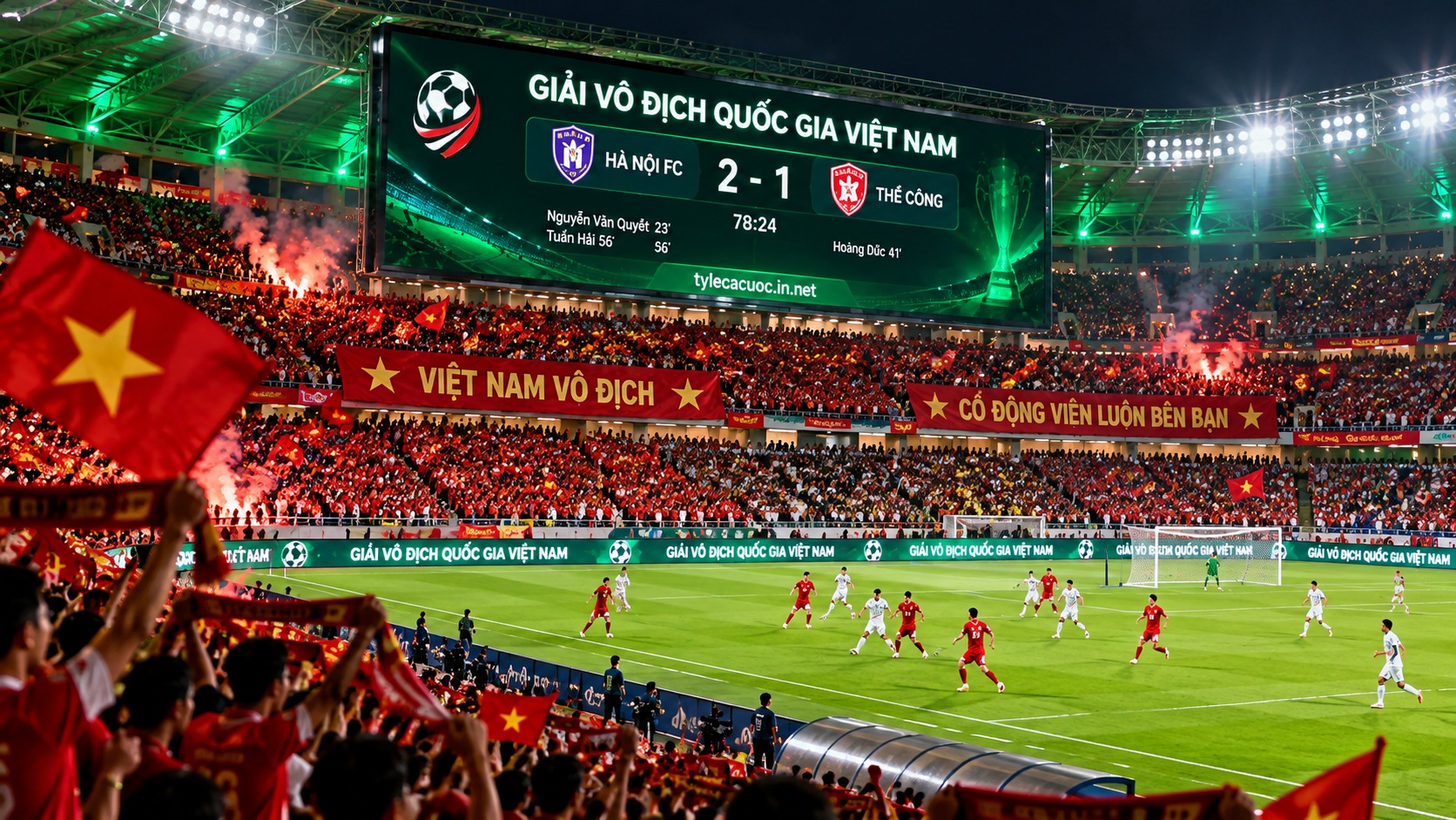 Khung cảnh cuồng nhiệt trên sân vận động trong dòng chảy tin tức v league nóng hổi