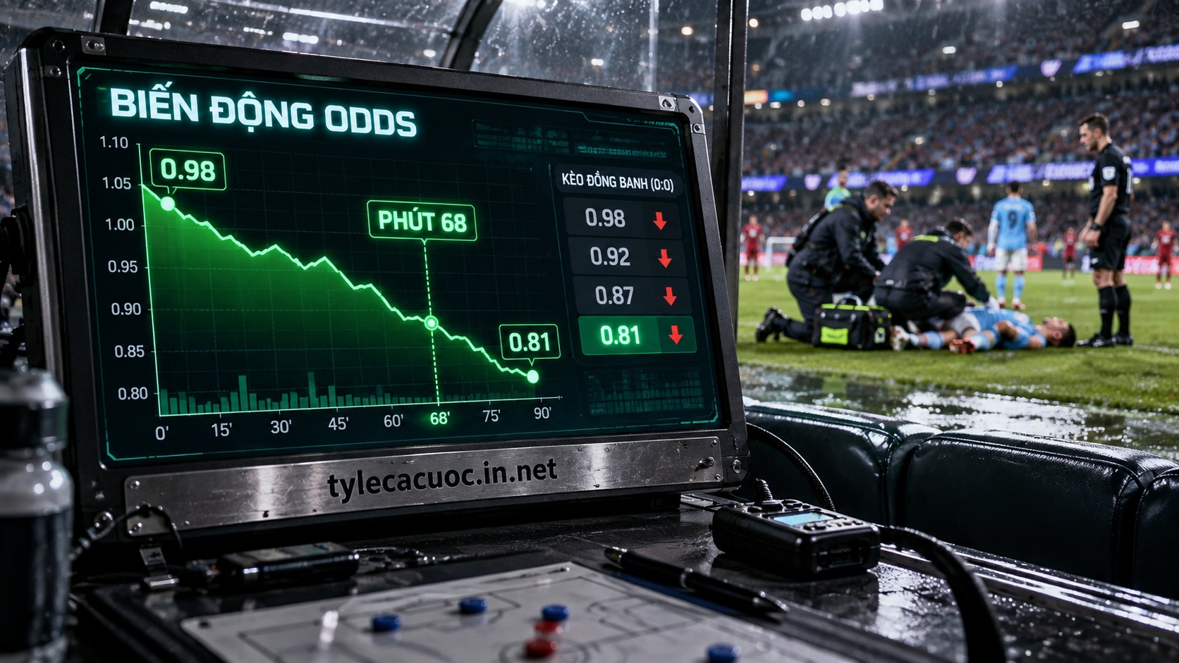 Biến động tỷ lệ odds bẫy giá phút 68 khi tích lũy kinh nghiệm bắt kèo hòa được thua