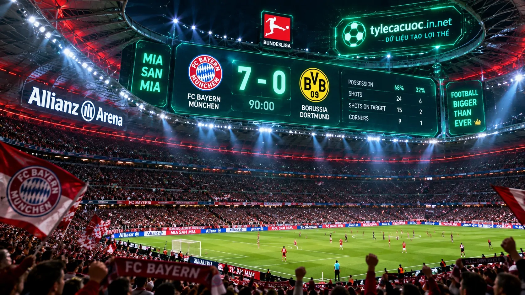 Toàn cảnh sân vận động cập nhật tin tức bóng đá bundesliga với tỷ số 7-0 chấn động