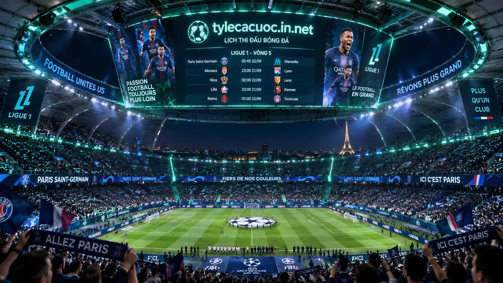 Toàn cảnh sân vận động hiện đại cập nhật tin tức bóng đá Ligue 1